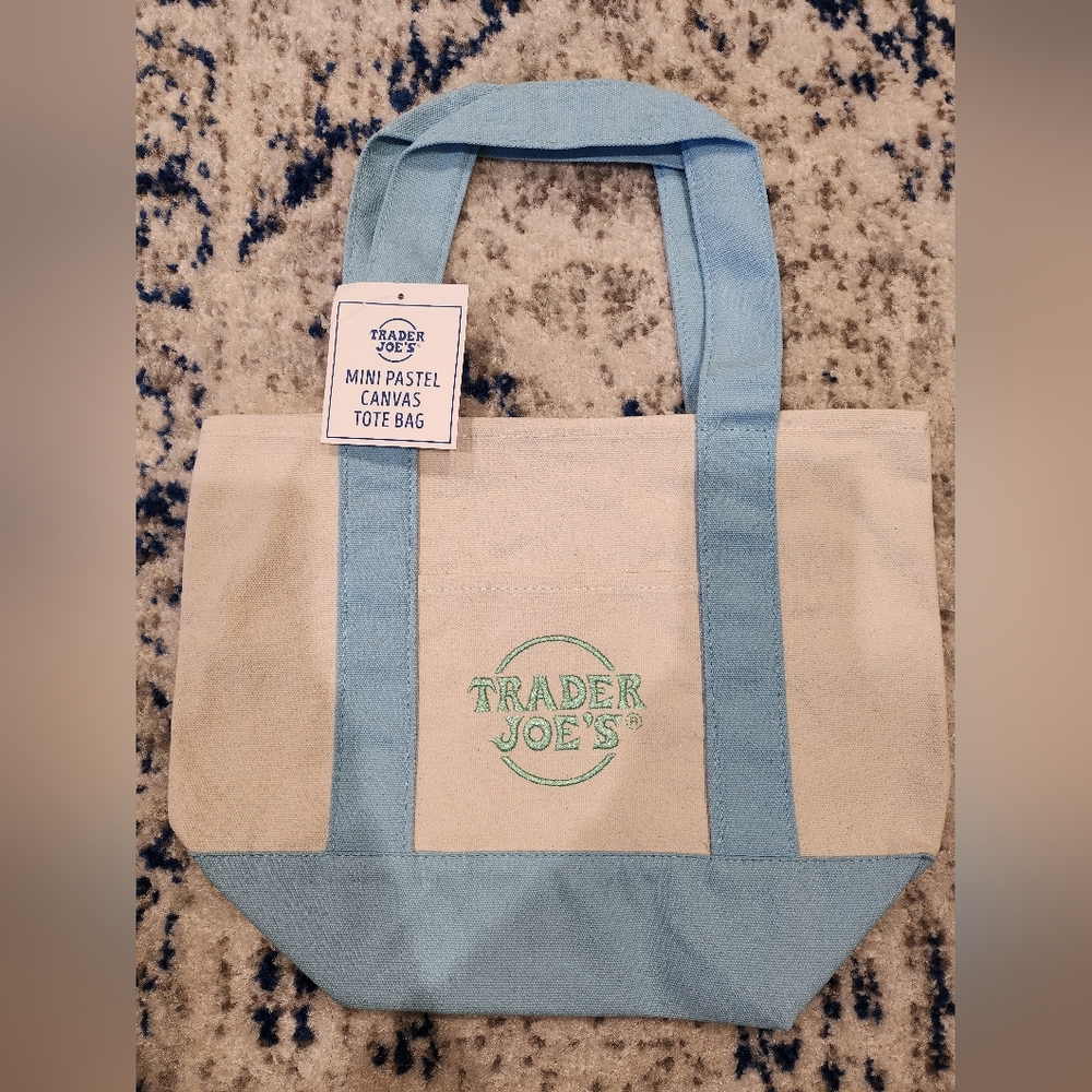 Trader Joe's Mini Pastel Canvas Tote Bag
